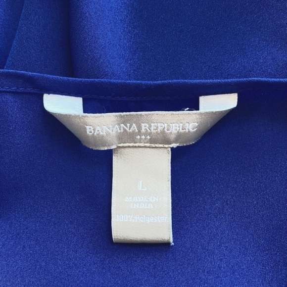 Banana Republic | Cobalt Blue ¾ Sleeve Blouse w|keyhole Accent - Picture 5 of 7